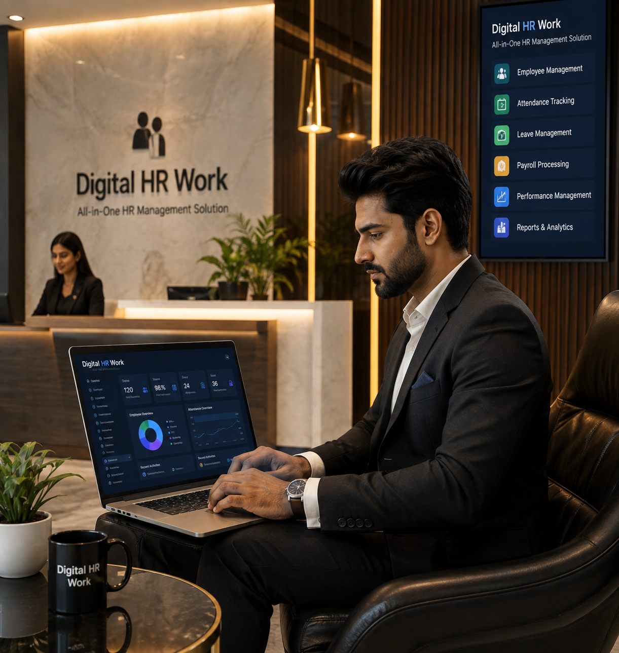 Digital HR platform with attendance, payroll and employee management